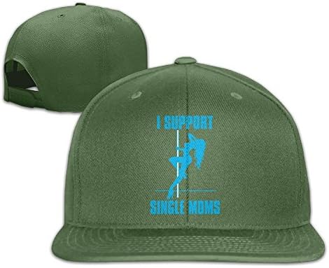 WilliamKL I Support Single Moms Flat Bill Snapback Adjustable Sun Caps ForestGreen