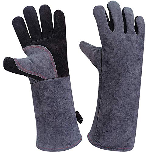 GEEKHOM Leather Welding Gloves 16 Inches,932℉ Extreme Heat Resistance