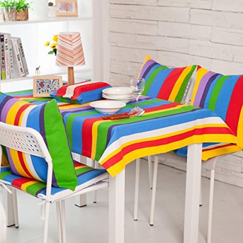 SXSHOME Polyester Fabric Fall Tablecloths for Rectangle Tables Picnic Kitchen Dining Table Rectangular 55 by 86 Inch Striped