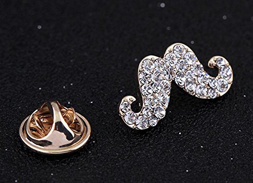 image for Hosaire Brooch Pin Elegant Moustache Scarf Pin Lapel Brooch Button Hat