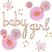 Girl Baby Shower Decorations Set - Pink and Gold Party Supplies for It's a Girl Baby Sprinkles and Showers - Rose Gold Script Letters Balloons, Flower Paper Fans, Garland, Lanterns by Beedecor