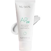 Nu Skin AP 24 Whitening Fluoride Toothpaste | AP 24 Blend | Vanilla Mint Flavor | Brightens Teeth | Removes Surface Stains | Prevents Dental Cavities & Plaque | Enamel-Safe | 4 oz | 1 Pack