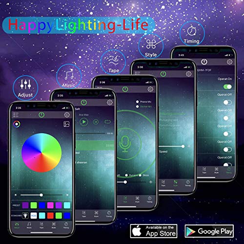 ZATAYE Led Lights Strip for Bedroom, 25ft RGB Led Lights Strip Kit