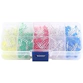 Chiffonade 300 Piece LED Light Assortment Kit with 3mm and 5mm 20mA 2-Pin Diodes in White Yellow Red Blue Green for DIY Elect