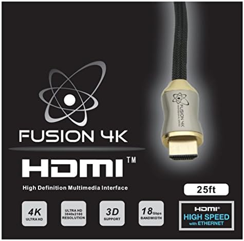 Fusion4k High Speed 4K HDMI Cable (4K @ 60Hz) - Professional Series (25 Feet)