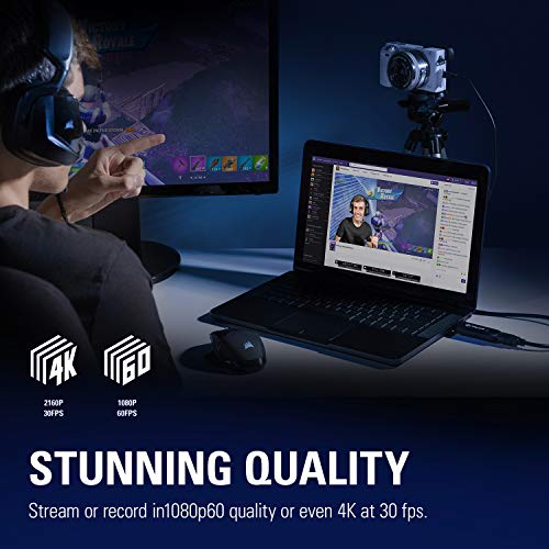 Elgato Cam Link 4K  Broadcast Live, Record via DSLR, Camcorder, or Action Cam, 1080p60 or 4K at 30 FPS, Compact HDMI Capture Device, USB 3.0