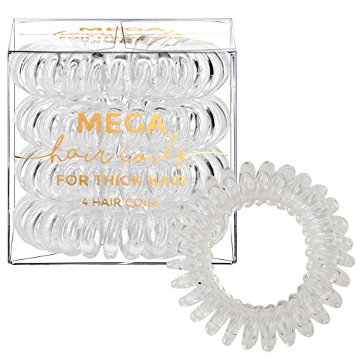 Kitsch Mega Hair Coils, Spiral Hair Ties for Women, Phone Cord Elastic