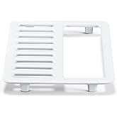 Maasechs 1 Pcs Cast Iron Porcelain Grate Floor Drain Cover 9-1/4 W x 9-1/4 L x 1-1/4h Ceramic Surface Cast Iron Cover Straine