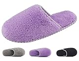 HomeTop Women's Cozy Plush Fleece Slip On Memory Foam House Slippers (Medium / 7-8 B(M) US, Light Purple)