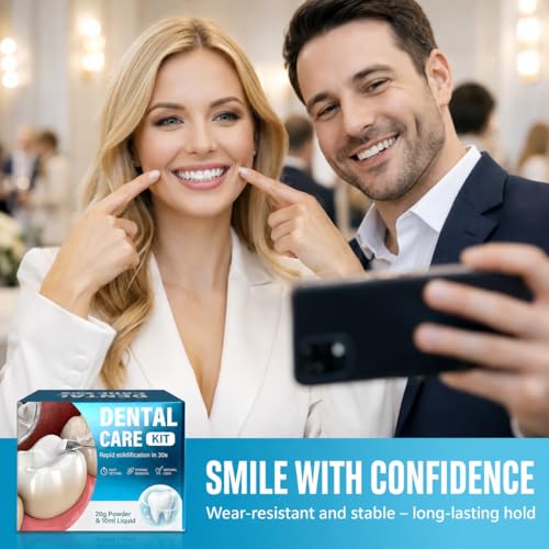 Tooth Filling Repair Kit, Temporary Tooth Filling, Home Use Tooth Repair Kit for Restoring Missing Dentures and Fractured Teeth, Regain Confidence Smile, 1 Count (Pack of 1)