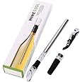 Iceless Wine Chiller, 3-in-1 Stainless Steel Wine Bottle Cooler Stick with Aerator and Pourer - Includes a Waiter's Corkscrew