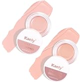 evpct 2Pcs Pink under Eye Corrector Brightener Concealers for Older Women Dark Circles, under Eye Cream Pot Concealer Full Coverage Peach Color Corrector Makeup, Nourishing Waterproof, 01&amp;06