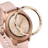 EZCO Bezel Ring Compatible with Samsung Galaxy Watch 42mm / Galaxy Sport, Stainless Steel Bezel Styling Loop Adhesive Cover Protector Anti Scratch for Galaxy Watch 42mm SM-R800