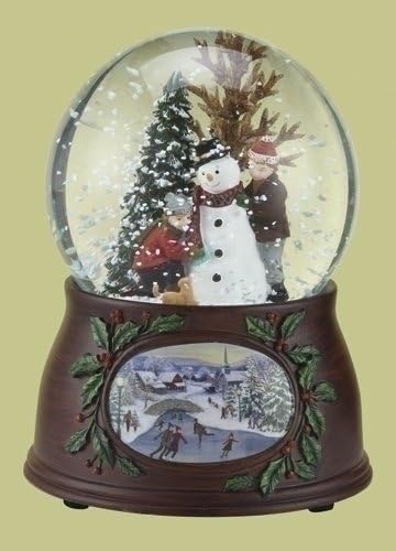 Amazon Com 5 5 Musical Revolving Kids And Snowman Christmas Snow