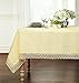 Ultra Luxurious Textured Macrame Trim Fabric Tablecloth By GoodGram - Assorted Sizes & Colors - Beige, 60