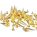 RUBYCA 25MM 10 Sets Large Metal Big Tree Spikes and Studs Metallic Screw-Back for DIY Leather-Craft Gold Color