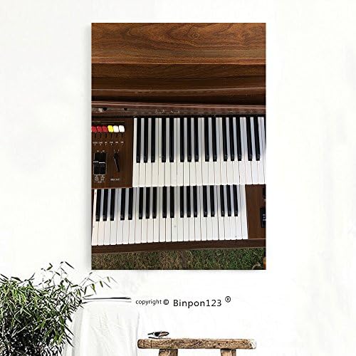 Binpon123 Custom Canvas Wall Art Painting a double rows keyboard with black and white keys