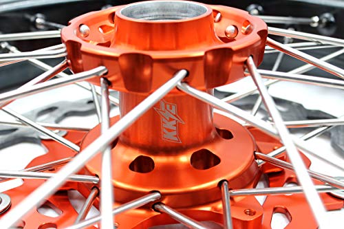 KKE KTM SIZE SX SX-F EXC EXC-W XC XC-F EXC-F 125CC 250CC 300CC 350CC 450CC 530CC WHEEL 3.517/4.2517 ORANGE HUB ALUMINUM BLACK RIM CST TIRE 110/150 FOR KTM ALL MODEL 125CC-530CC 2001-2019