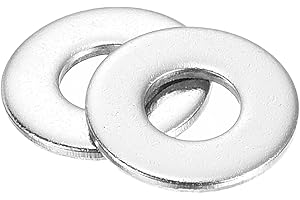uxcell 200Pcs #8 Flat Washer, 304 Stainless Steel 0.188" ID x 0.438" OD x 0.049" Thick for Bolt Screw, Factories Repair, Kitc