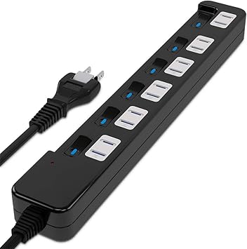 Amazon Saybour 電源タップ 雷ガード 個別スイッチ 節電タップ おしゃれ省エネ Acコンセント 6個口led Pse認証済 延長コード 1m ブラック Saybour 電源タップ 通販