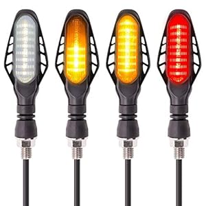 Kinstecks ​​4 stuks motorindicatoren vloeiende knipperlichten motorfiets knipperlicht dagrijlicht achterlichten…