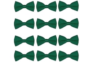 FOMANN Boys Wedding Bow Tie 12 Pack Children Bowties Kids Tuxedo Solid Ties