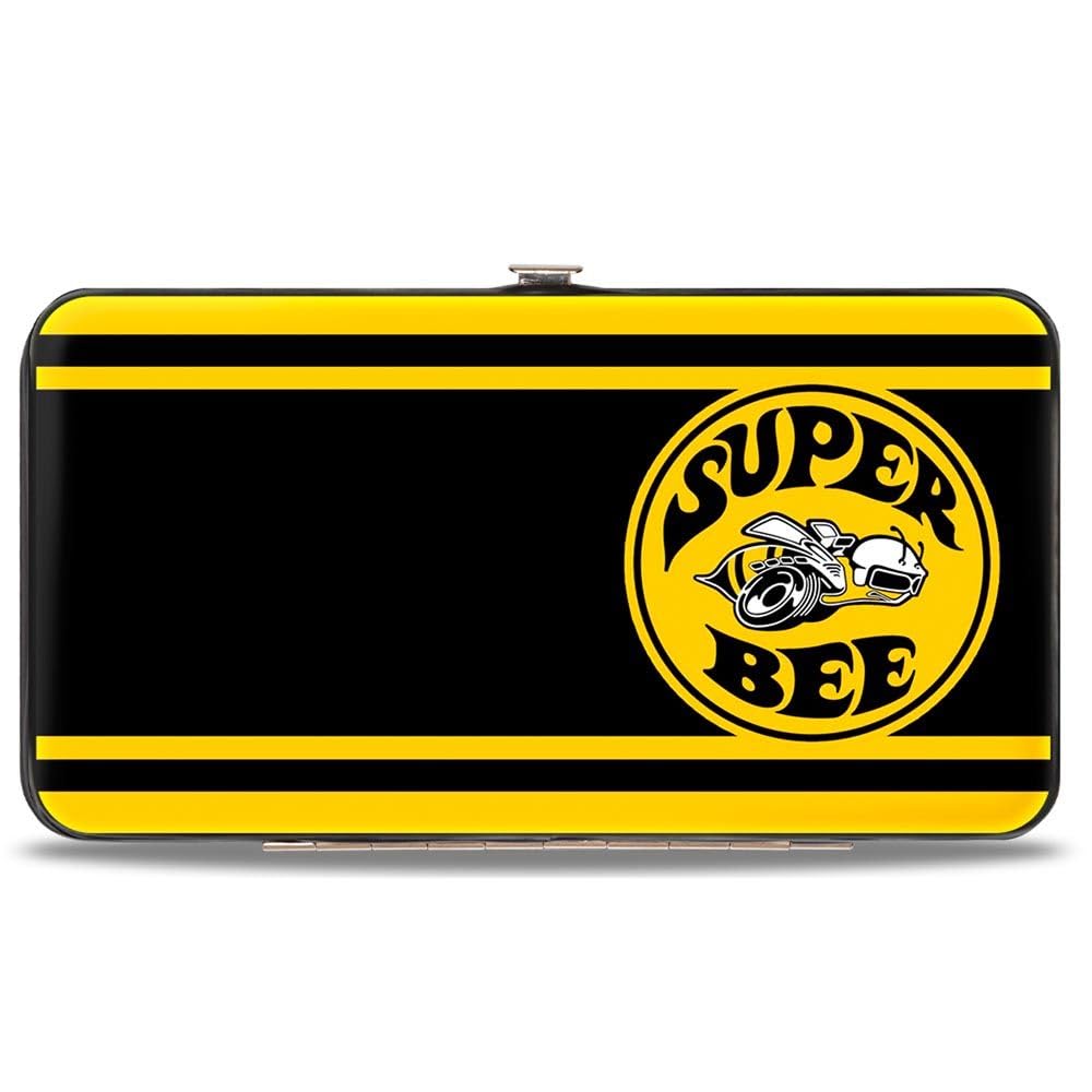 SUPER BEE Logo/Rayas Negro/Amarillo - Cartera con bisagras
