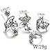 Denifery Women's Ring Unique Vintage Silver Ring Woodland Vine Ring Flower Cirrus Leaf Finger Ring Floral Accessories Gift for Girls Sisters Band Ring (Set of 4)