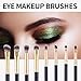 YOSENG Eye Makeup Brushes 8pcs Matte gold Eyeshadow Makeup Brushes Set with Soft Synthetic Hairs & Real Wood Handle for Eyeshadow, Eyebrow, Eyeliner, Blending