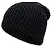Simplicity Men/Women's Solid Thick Knit Slouchy Ski Skull Cap,Black Beanie