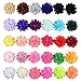 SuZhi 30 Pieces Different Colors Handmade Chiffon Flowers for DIY Headbands Girl Flower Accessories Baby Flower Headband (Multi)