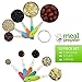MEAL PREPSTER 10 Stainless Steel Measuring Cups & Spoons | Stackable, Engraved & Rust Proof Set With Colorful Silicone Handles | For Liquid, Dry Food, Baking, Cooking, Diet Meal Prep & Weight Watchers