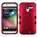 Moto X Case (1st Gen Only), 2 items Bundle - 24K Gold Plating Electromagnetic Waves Blocking Sticker and Triple Layers Protective Case for Motorola Moto X. (Red / Black)