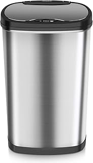 Amagabeli Automatischer Abfalleimer Mülleimer Bewegungssensor 50L Edelstahl Abfallbehälter Kücheneimer Mülltrennsysteme Infrarot Küchenabfälle berührungslos Abfall/Müll Behälter Müllbehälter für Küche