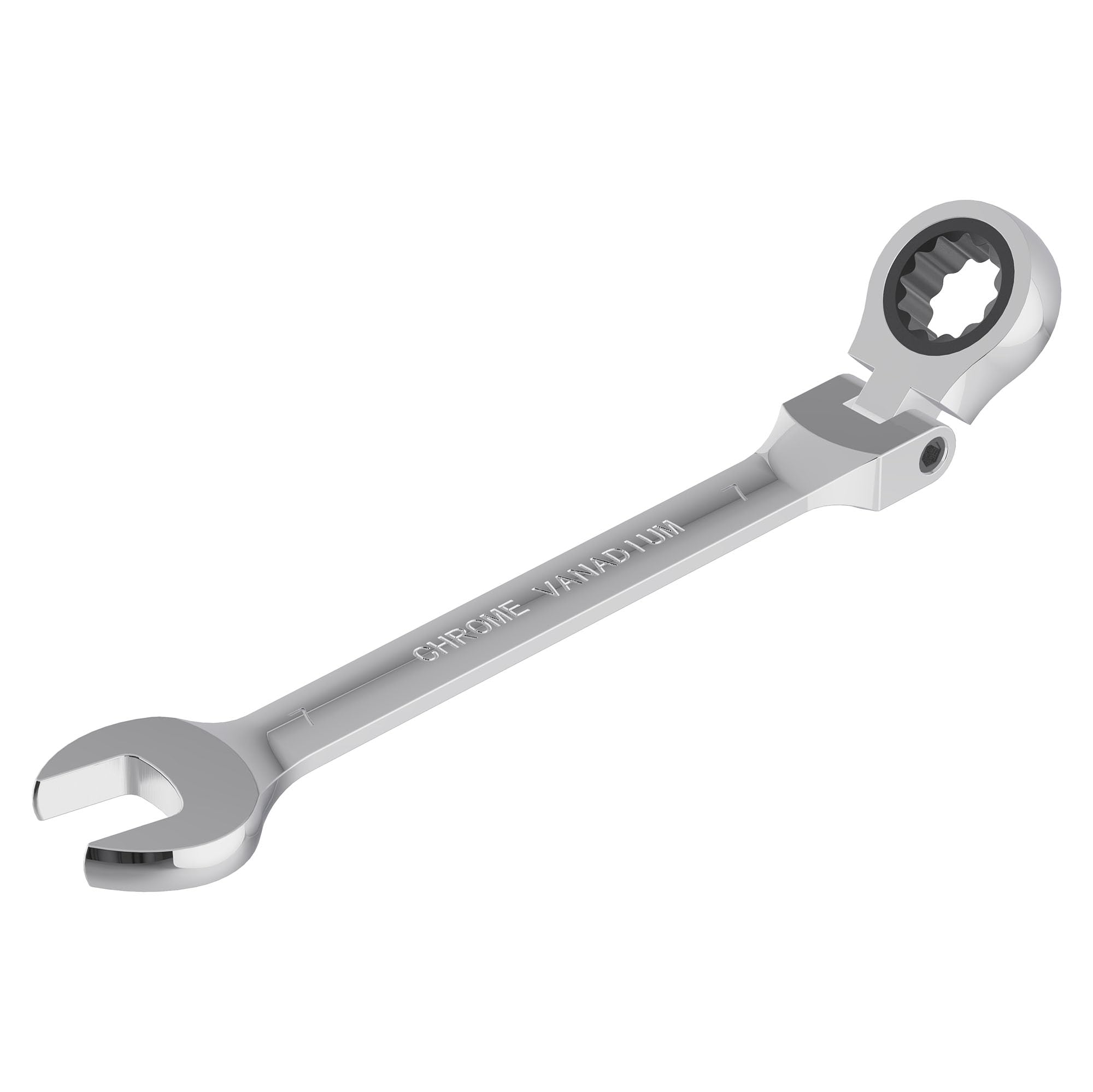 FOCMKEAS 7mm Flex-Head Ratcheting Combination Wrench Metric 72 Teeth 12 Point Ratchet Box Ended and Open End Spanner Tools, Flexible Head Gear Wrench, Heat-Treated CR-V