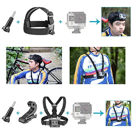 Neewer-14-en-1-Kit-de-Accesorios-para-Cmara-de-Accin-para-Gopro-Hero-6-5-4-3-3-2-1-Hero-Session-5-SJ4000-5000-6000-Incluye-Soporte-para-Pecho-y-Casco-Monopolo-Telescpico-Manija-Flotante-y-Ms