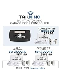 Tailwind iQ3 Smart WiFi Abridor de puerta de garaje Control remoto de puerta de garaje habilitado por Internet compatible con su Smartphone, Alexa y  Home Assistant. No necesita bujes. Hasta 3 puertas.