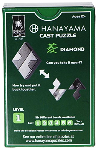 DIAMOND Hanayama Cast Metal Brain Teaser Puzzle _ New 2017 Design _ Level 1 Difficulty Rating