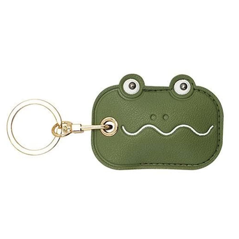 ARFUKA Keyring Cute Cartoon Frog Access Card Leather Case Pendant Keychain Metal Key Chain, Christmas/Birthday/Valentine's Day Gift for Men and Women