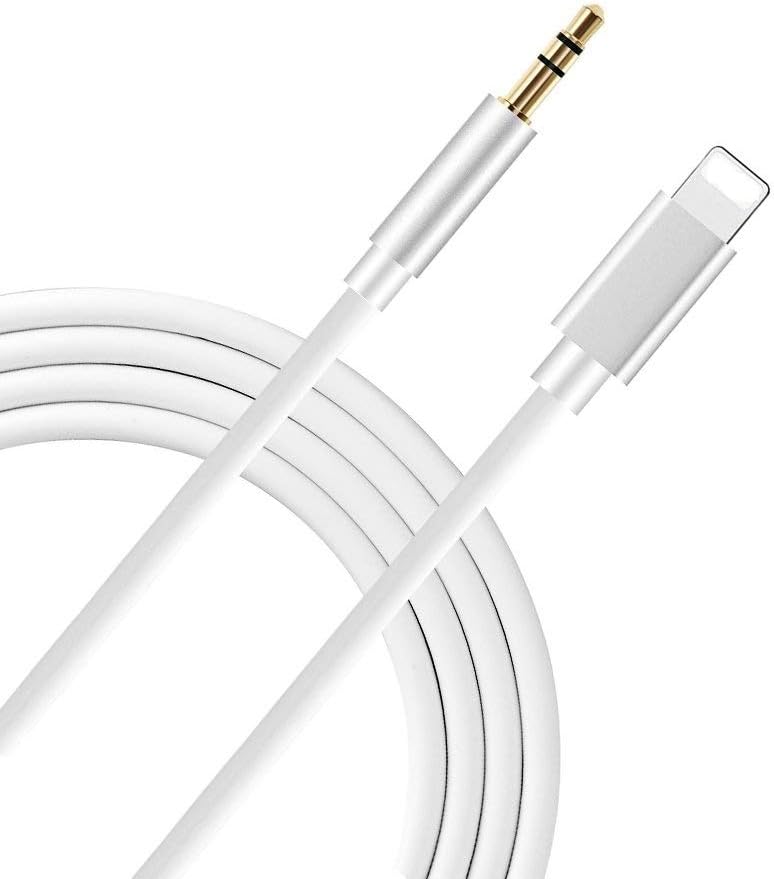 Coursin 3.3ft Stereo Audio Gold Cord cable for iPhone 7 & 7 Plus - Premium Headphone Adapter to Car Stereo(Silver)