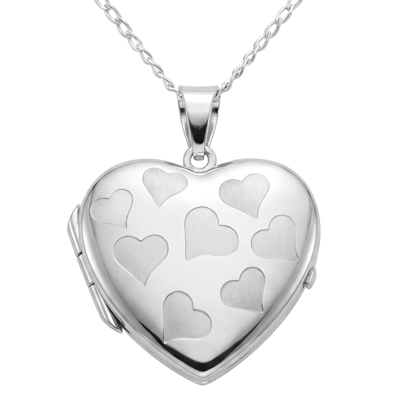 Alexander Castle 925 Sterling Silver Locket Necklace for Women - Girls 2 Photo Locket - 20mm x 20mm Heart Locket with 18" Silver Chain & Jewellery Gift Box