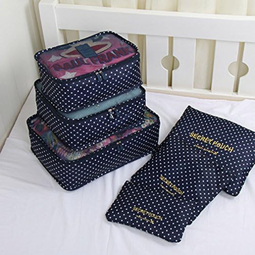 YiChen 6 Piece Lightweight Travel Packing Cubes Set-Organizers and Compression Pouches System for Carry-on Luggage Accessories, Suitcase and Backpacking.