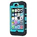 iPhone 4 Case,iPhone 4S Case,Shockproof Heavy Duty Combo Hybrid Defender High Impact Body Rugged Hard PC & Silicone Case Protective Cover For Apple iPhone 4 4S (Black Aqua)