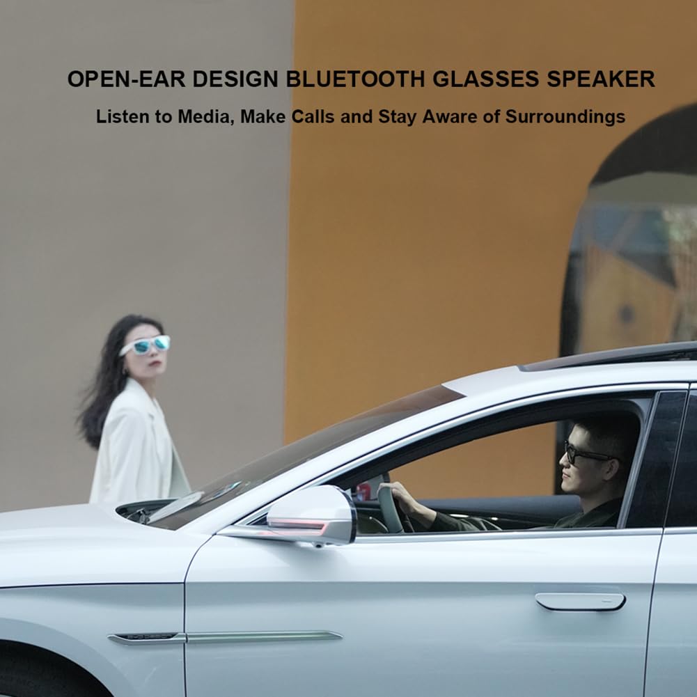 OhO Smart Glasses,Polarized Sunglasses with Bluetooth Speaker,Athletic/Outdoor UV Protection and Voice Control,Unisex(Mirror Blue Lens)