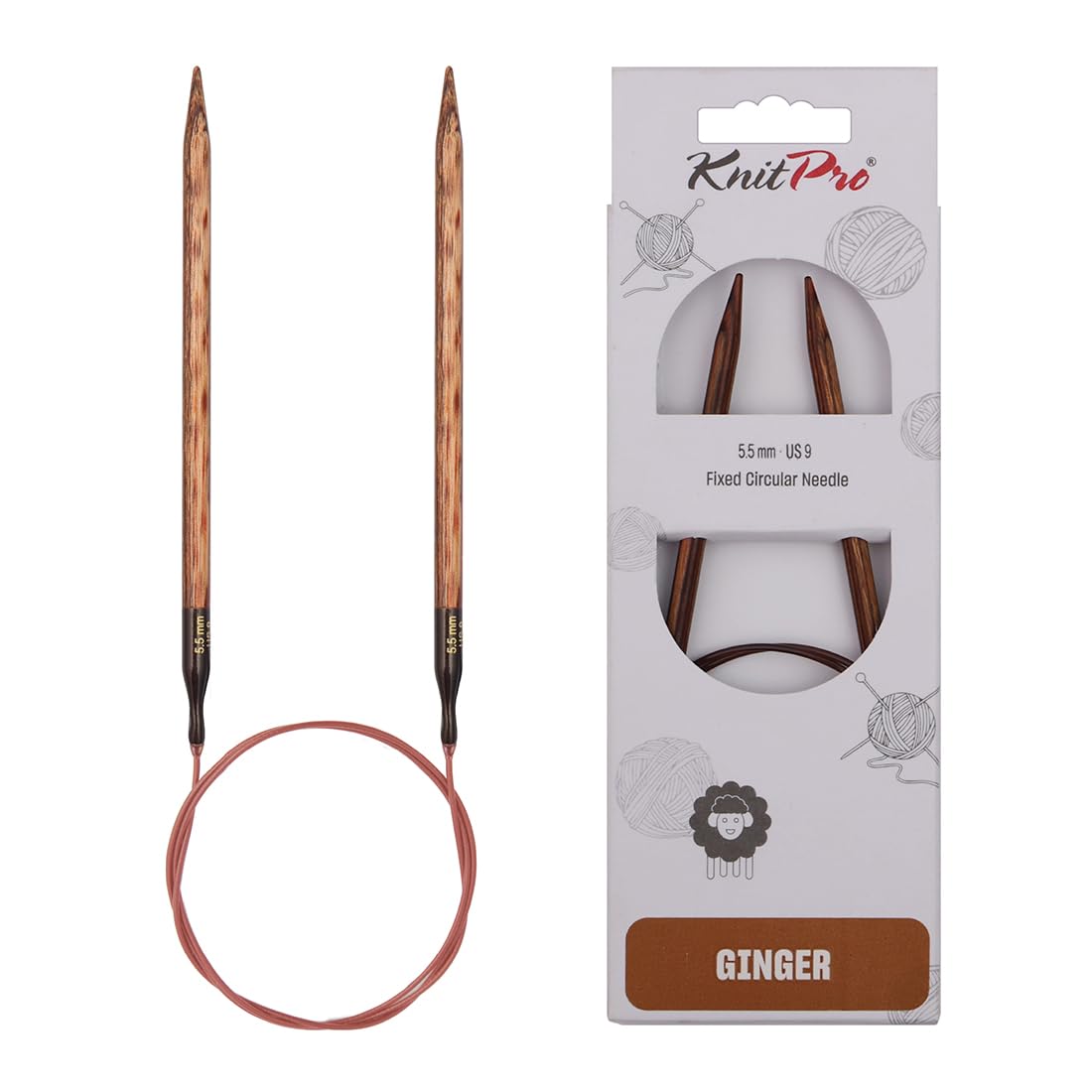 KnitPro Ginger Fixed Circular Needles 47" (120cm) | 5.50mm — image 1