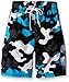 Kanu Surf Boys' Specter Quick Dry UPF 50+ Beach Swim Trunk, Camo Black/Aqua, 5/6