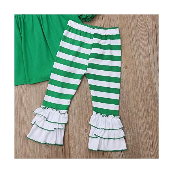 Toddler Little Girl Christmas Outfit Ruffle Tunic Long Sleeve Tops Dress+Striped Leggings Pants Boutique Clothing Set… - Image 6
