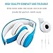 Kids Headphones Volume Limited Foldable Wired Children Headphones with Microphone and Music Sharing for Boys Girls Children (Blue)