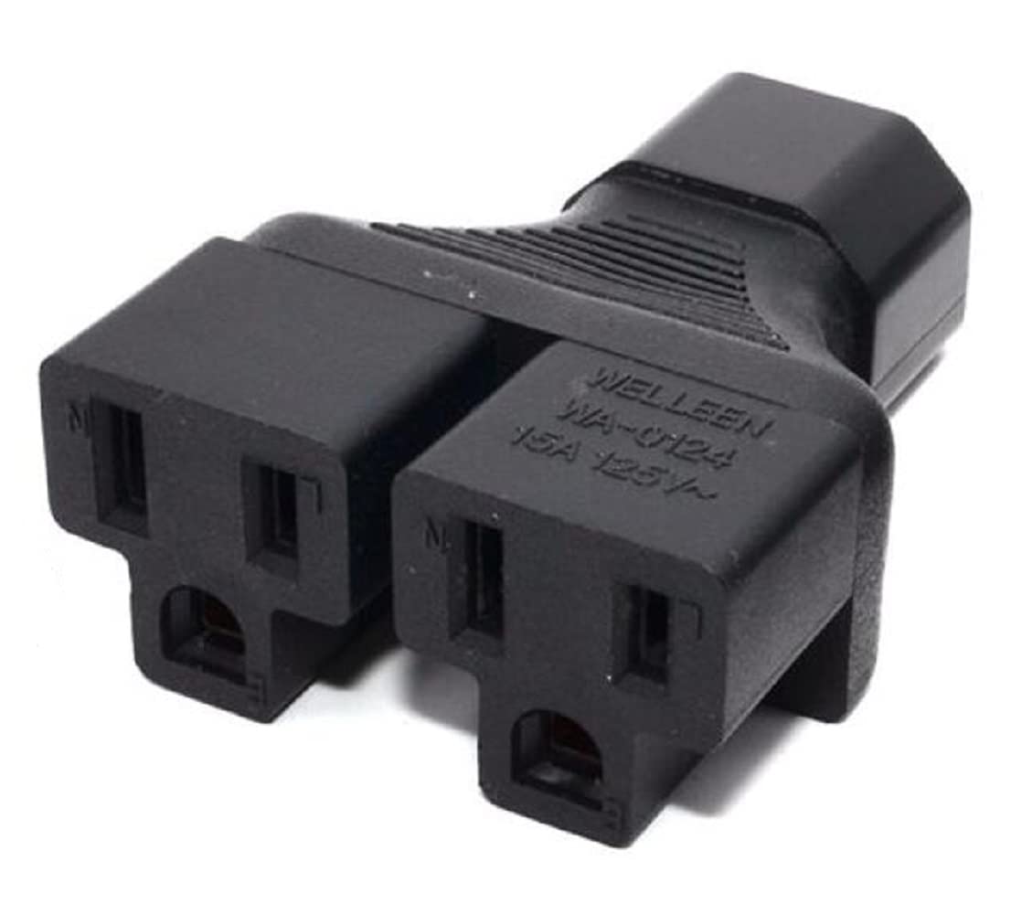 Photo 1 of Toptekits IEC320 C14 to 2 x Nema 5-15R Power Adapter Splitter C14 to 2 x US 3pin Socket/Plug