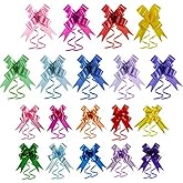 Syhood 360 Pcs Pull Bow Valentine's Day Ribbon Bow for Gift Wrapping Present Basket Pull Knot Bows Flower Basket Wedding Galentine's Day Thank You Gift Tie Craft 1.5 cm / 1.8 cm Width, Assorted Colors